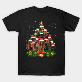 Funny Dachshund Christmas Tree T-Shirt